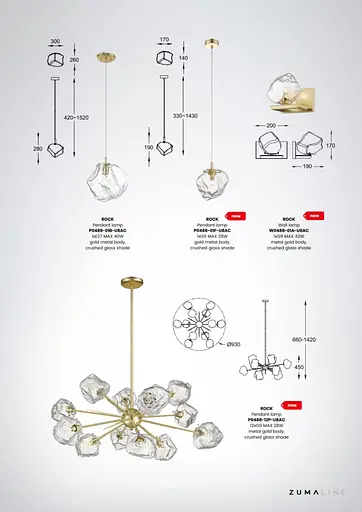 Підвісний світильник Zuma Line P0488-01B-U8AC ROCK - фото 5