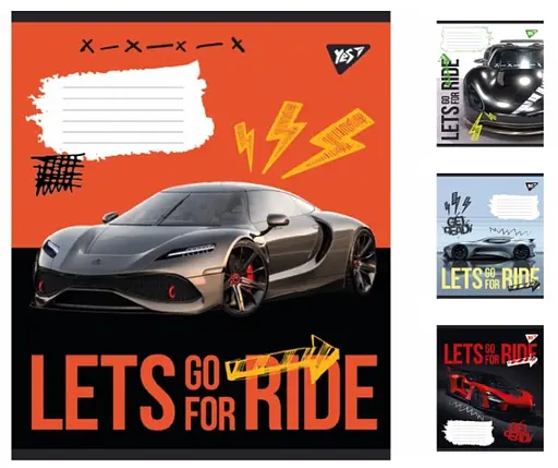 Тетради ученические 18 листов клетка Yes Lets go for ride, 25 шт. в упаковке