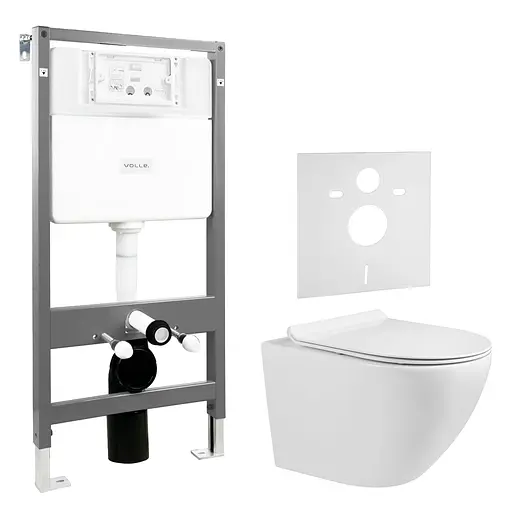 Комплект инсталляция 4 в 1 Volle Master Evo 212010 + унитаз Volle Amaeus M Rimless 13-06-055M с сидением Soft Close, Белый - фото 1