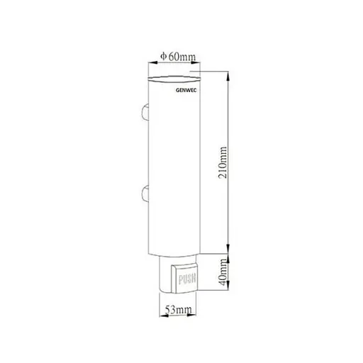 Дозатор для жидкого мыла Genwec GW04 06 04 01, Хром матовый - фото 2