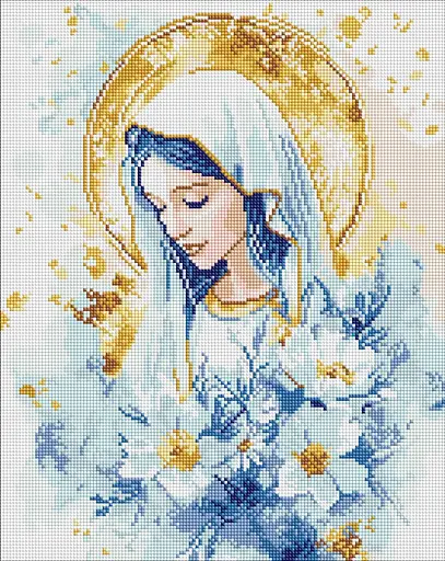 Набор с алмазной мозаикой на подрамнике Небесная Мария Ideyka AMO8209, 40x50 см