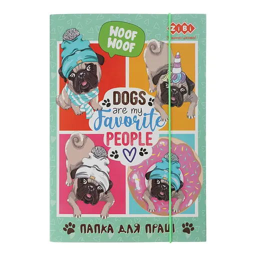 Папка для праці Lovely Dog, картонна, на гумках, А4+, 300x212x28 мм, KIDS Line