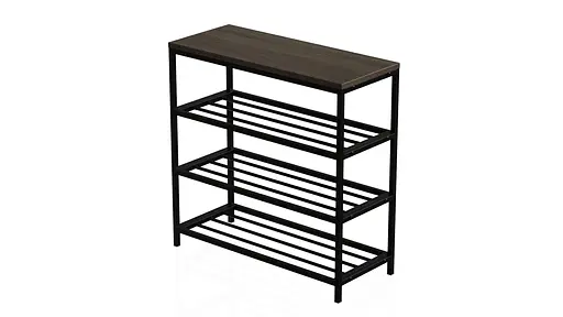 Полиця для взуття Слайм 3 Ferrum-decor 635x630x260 Чорний метал ДСП Дуб Сонома Трюфель 16 мм (FRD-105159) - фото 8