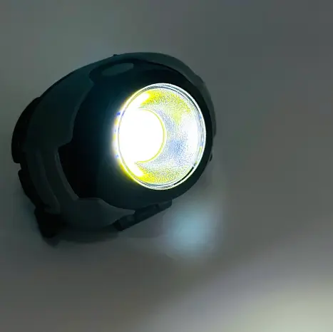 Налобный фонарь 1801-COB с ярким COB LED питание от 3×AAA батареек Серый - фото 3
