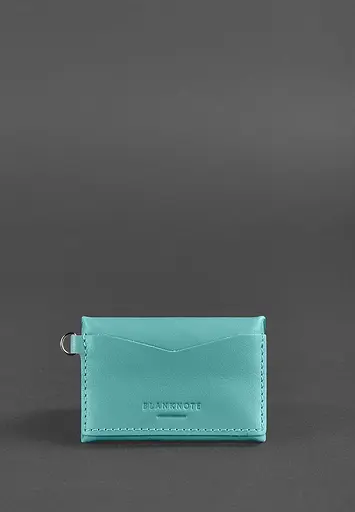 Женская кожаная монетница с клапаном 1.0 бирюзовая. - фото 6