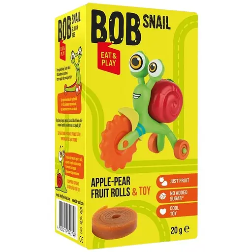 Натуральные конфеты Bob Snail Turbobob Яблоко-Груша с коллекционной игрушкой 20 г - фото 1