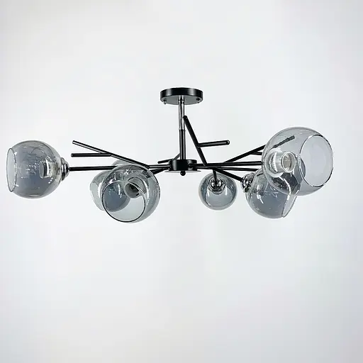 Стельова люстра в чорному корпусі на 8 плафонів | Арт. 088N/8 BK | Line F - фото 1