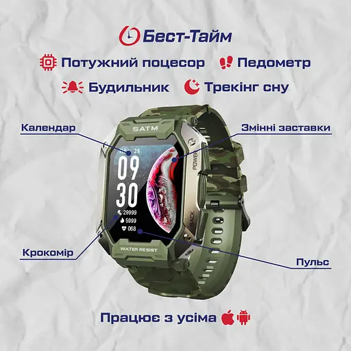 Годинник Smart UWatch Military - фото 5