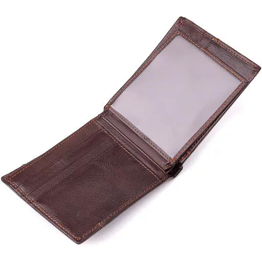 Горизонтальный стильный кошелек из натуральной кожи Vintage 12х10х2.5 см acs0029629 - фото 5