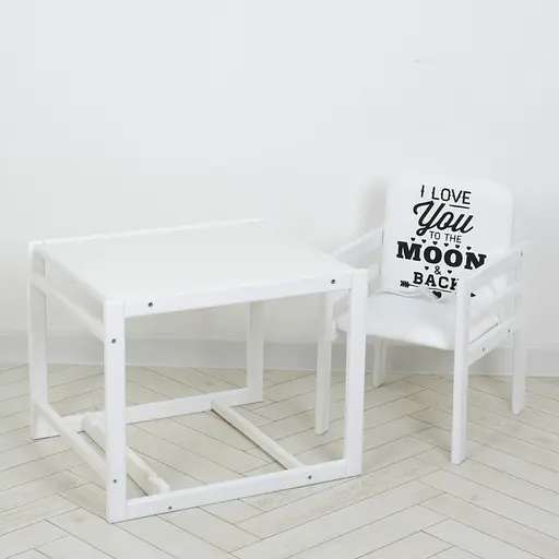 Стульчик для кормления Ommi Color белый 2 в 1 из натуральных материалов, с подножкой, до 25 кг - фото 2