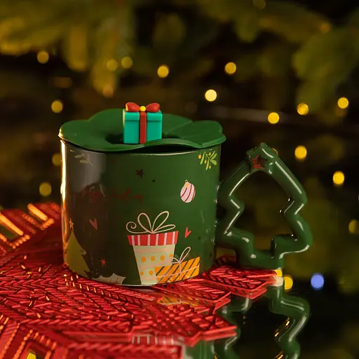 Чашка фарфоровая Christmas Tree 400 мл зеленый FM-CS-18GR - фото 3