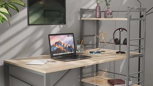 Письменный стол Ferrum-decor Серии Конект с этажеркой 75x120x60 серый ДСП Дуб Сан-Марино 16мм (FRD-104231) - фото 7