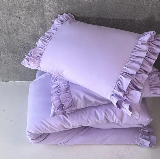 Комплект постільної білизни двоспальний з рюшами 180х200 см варена бавовна White Dream Ліловий (2003/1R) - фото 2