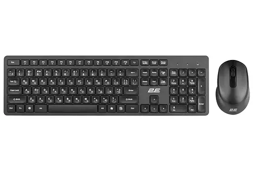 Комплект клавіатура та миша 2E MK420 WL, EN/UK/RU, чорний - фото 1