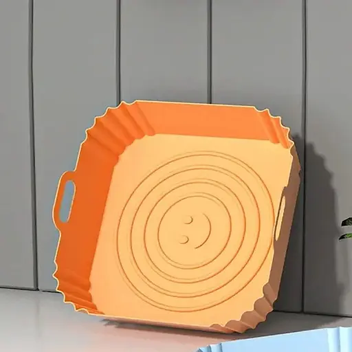 Квадратна силіконова форма для аерогрилю, духовки та мультипечі 21.5х21.5 см Сірий 88171 - фото 5