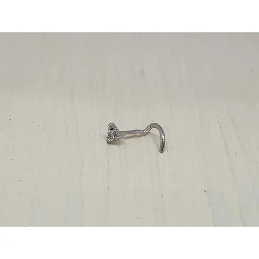 Срібна сережка-пірсинг Астор в ніс з фіанітами. 818-2442Р - фото 2