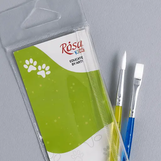 Набір пензлів №2 синтетика 2шт кругла (№6) плоска (№6) Rosa Kids - фото 4