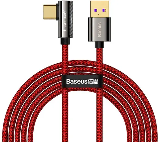 Кабель угловой для айфонов 2 метра на 90 градусов - Baseus Legend Series Elbow красный - фото 1