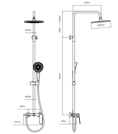 Душевая система для душа Qtap Slavonice Gunmetal Black PVD QTSLA110GMB45913 - фото 10