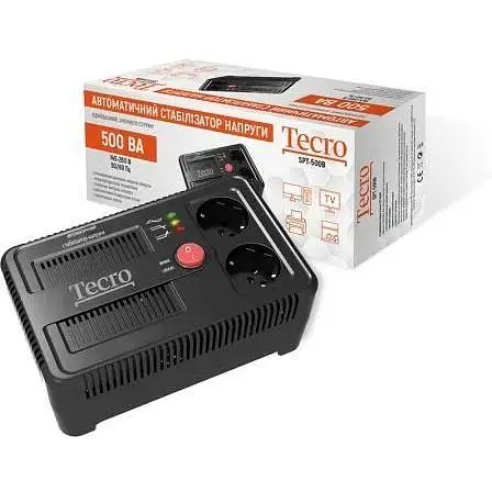 Стабілізатор Tecro SPT-500B, 500 VA (300 Вт вхідна напруга 145-260В вихідна напруга 220В + - 10% - фото 1