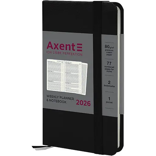 Еженедельник Axent 2026 Pocket Strong 90 x 150 мм черный (8508-26-01-A)