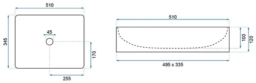 Умивальник Rea Inga white накладний білий REA-U1022, Білий - фото 6