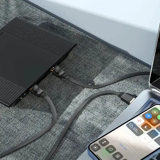 Патч-корд Hoco US07 General Cat 6 U/UTP Pure Copper Flat Network Cable 10m Black (780713) [149275] - фото 5