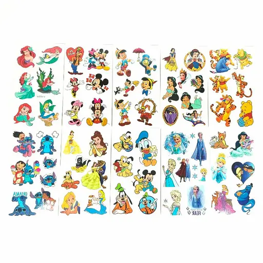 Набор детских временных тату Мультики cartoons-tatoo-set-10, 12х7 см 10 тату