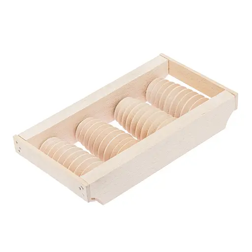 Масажер для стоп дерев'яний для профілактики плоскостопості та рефлекторного масажу на 4 ролики на одну ногу, Woodly 87034 - фото 4