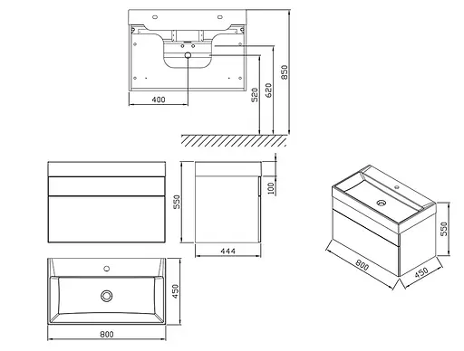 Тумба під умивальник Ravak SD Natural 800 X000001052 Білий - фото 3