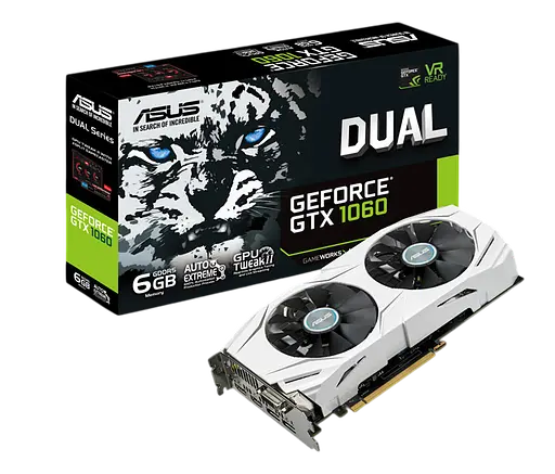 Видеокарта GeForce GTX 1060 6GB Asus Dual OC (DUAL-GTX1060-O6G) Б/У - фото 1