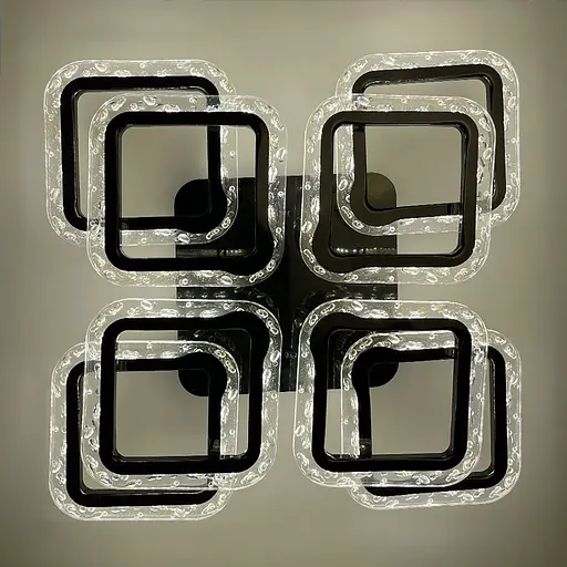 Люстра в чорному корпусі з прозорим акрилом | Арт. A 2517/4+4 XS BK | Line F - фото 4