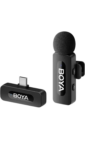 Професійний петличний бездротовий мікрофон Boya BY-V10 Type-C Black (18872) - фото 4