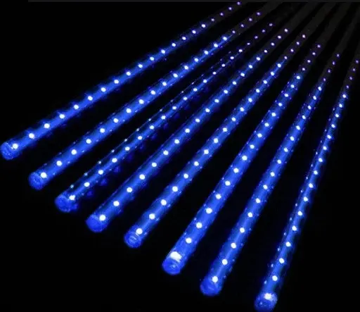 Гирлянда светодиодные сосульки 8 шт 50 см (прозрачный шнур) Синяя - фото 2