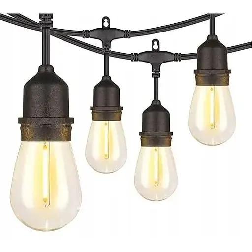 Гирлянда садовая светодиодная OldBro Red Garden 10 м 10x LED лампочки E27 IP44 теплый белый 2700K для сада, балкона