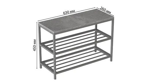 Банкетка універсальна Ferrum-decor Слайм 45x63x26 сірий ДСП Дуб Сан-Марино 16мм (FRD-104081) - фото 5