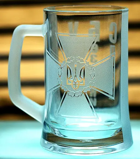 Пивний келих 660 мл СБУ з гравіюванням  Кухоль Служба безпеки України Подарунок військовослужбовцю співробітнику СБУ - фото 3