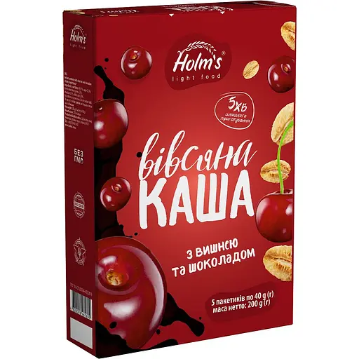 Каша овсяная Holm's light food с вишней и шоколадом 200 г