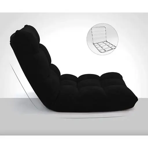 Кресло Costway Tiktok напольное с регулируемой спинкой черный - фото 2