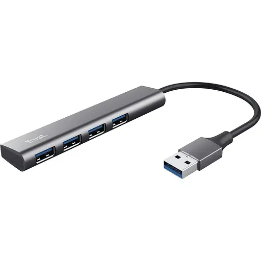 USB-Хаб Trust USB-хаб Halyx 4-Port USB-A 3.2 Grey (24947_TRUST) - фото 1