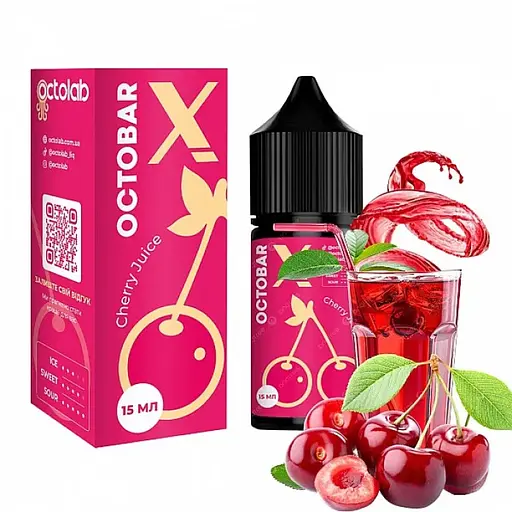 Набор компонентов для самозамеса солевой заправки Octobar X 30 мл Cherry Juice Вишневый Сок, 0-65 мг (17894) - фото 2