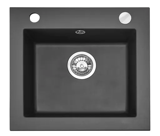 Кухонна мийка гранітна Rea West black metalic ZLE-00121, Чорний - фото 6