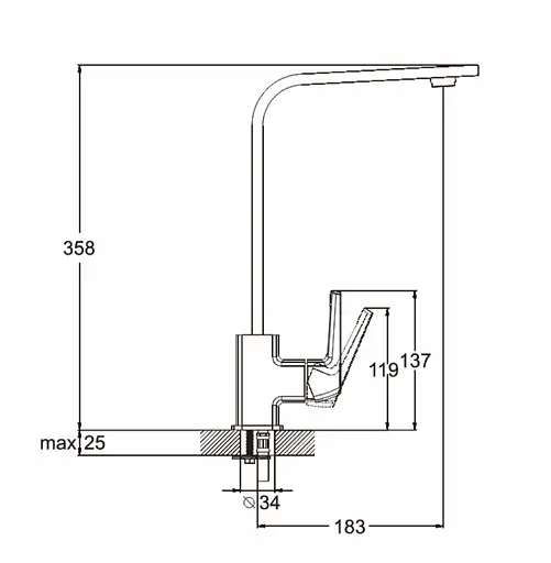 Смеситель для кухни Wezer NOF4-B Хром - фото 2