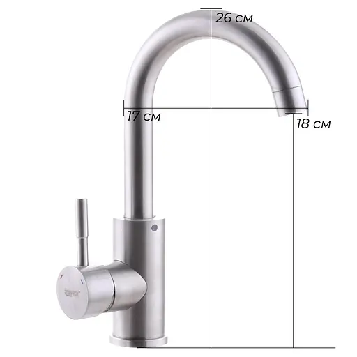 Змішувач для умивальника Zerix SUS-001 ZX3116 Нержавіюча сталь - фото 2