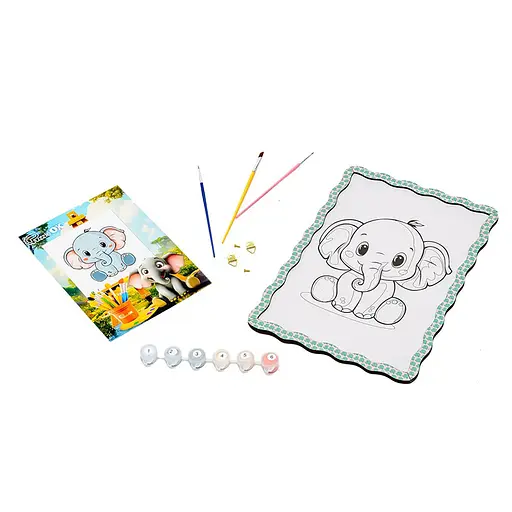 Дитячий набір для розпису по дереву "Слоник" Puz-22949 формат А4 - фото 3
