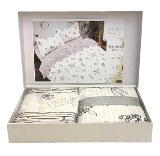 Постельное белье сатин Laura-Grand 21 евро комплект цветочный принт - фото 2