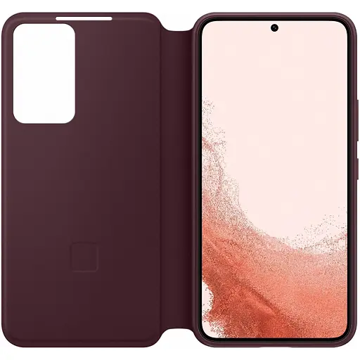 Оригинальный чехол-книжка Samsung Smart Clear View Cover для Galaxy S22 Plus (6.6") Burgundy EF-ZS906CEEGRU - фото 9