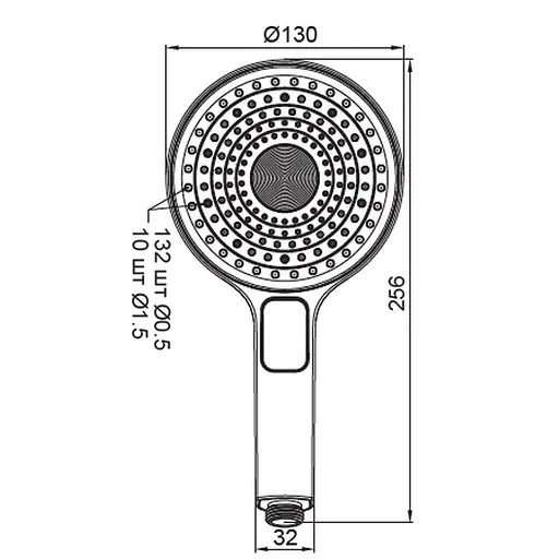 Ручний душ Koer 3 режими KP-0403-05 KR4993, Чорний матовий - фото 2