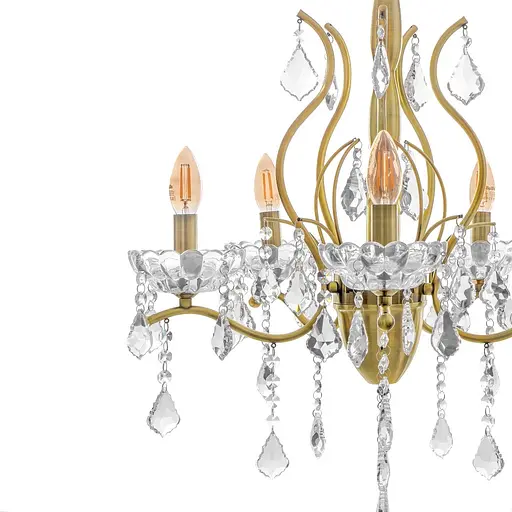 Люстра свеча Brille подвесная хрустальная E14 40W BZ (BCL-679S/5) - фото 7