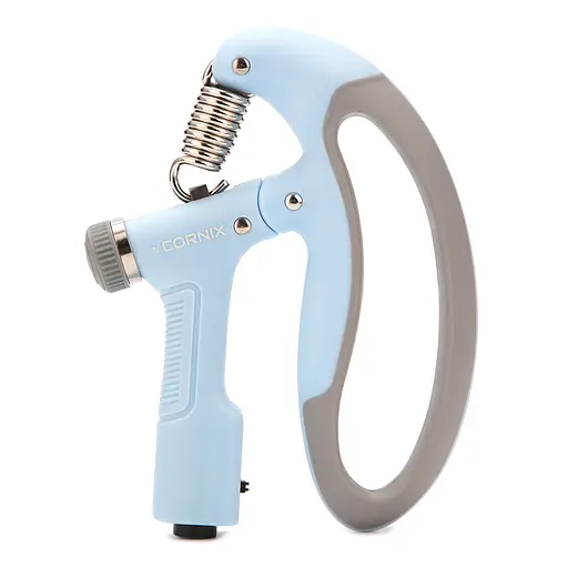 Еспандер кістьовий Cornix 10-100 кг з регульованим навантаженням та лічильником XR-0271 Sky Blue/Grey - фото 3